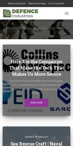 Anteprima del sito Defence Industries Blog, media di Stati Uniti per articoli sponsorizzati