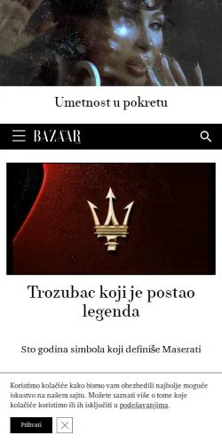 Anteprima del sito Harper's BAZAAR Serbia, media di Serbia per articoli sponsorizzati