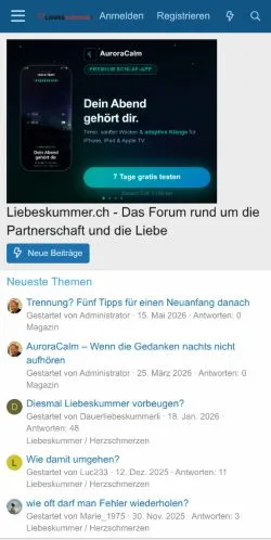 Anteprima del sito Liebeskummer, media di Svizzera per articoli sponsorizzati