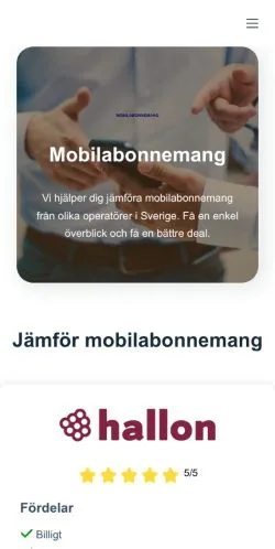 Pré-visualização do site Mobili, meio de Suécia para artigos patrocinados