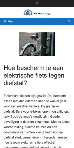 スポンサード記事向けのオランダメディア、Onlinefietserのサイトプレビュー