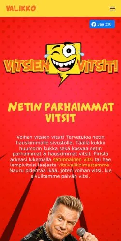 Anteprima del sito VitsienVitsit, media di Finlandia per articoli sponsorizzati