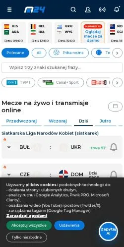 スポンサード記事向けのポーランドメディア、Mecze24のサイトプレビュー