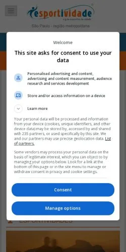 Anteprima del sito Esportividade, media di Brasile per articoli sponsorizzati