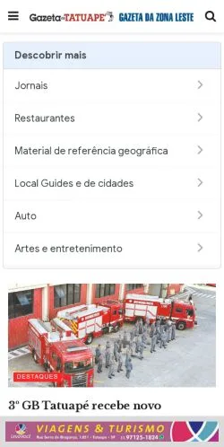 Podgląd witryny Gazeta Virtual, medium z kraju Brazylia do artykułów sponsorowanych