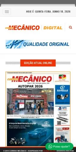 Podgląd witryny Correio Mecânico, medium z kraju Brazylia do artykułów sponsorowanych