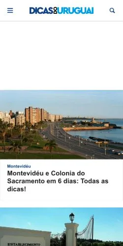 Anteprima del sito Dicas do Uruguai, media di Brasile per articoli sponsorizzati