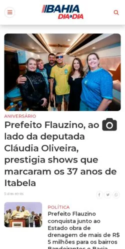 Förhandsvisning av webbplatsen Bahia Dia a Dia, medium i Portugal för sponsrade artiklar