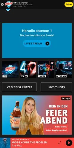 Forhåndsvisning af Hitradio Antenne 1, medie fra Tyskland til sponsorerede artikler