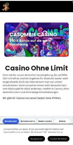 Anteprima del sito CasinoSelfie, media di Germania per articoli sponsorizzati
