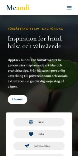 Anteprima del sito Meandi, media di Svezia per articoli sponsorizzati