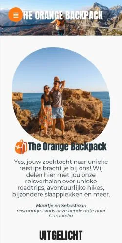 Sponsorlu makaleler için Hollanda medyası The Orange Backpack sitesinin önizlemesi