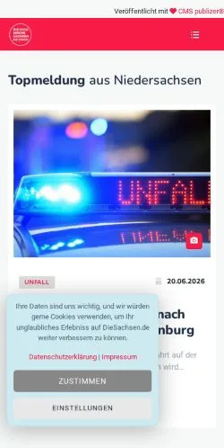 Podgląd witryny Die Niedersachsen, medium z kraju Niemcy do artykułów sponsorowanych