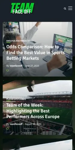 Forhåndsvisning av nettstedet Team Face Off, medium fra USA for sponsede artikler
