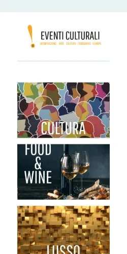 スポンサード記事向けのイタリアメディア、Eventi Culturali Magazineのサイトプレビュー