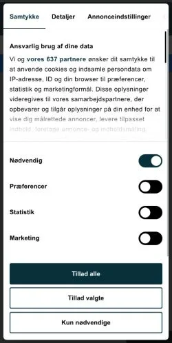 Sponsorlu makaleler için Danimarka medyası Nyheds-Index sitesinin önizlemesi