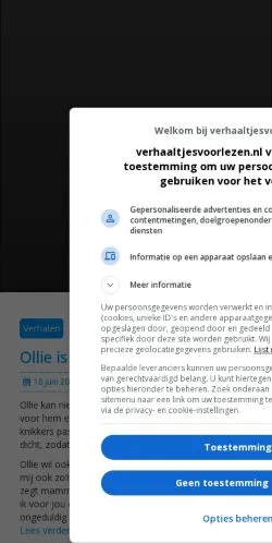 Anteprima del sito Verhaaltjesvoorlezen, media di Paesi Bassi per articoli sponsorizzati