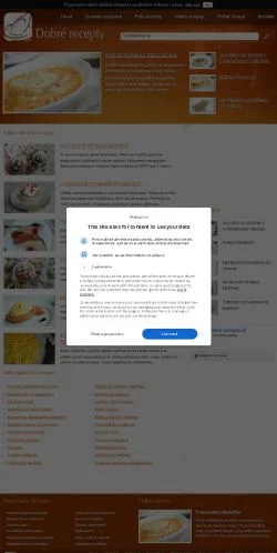 스폰서 기사용 슬로바키아 매체 Dobre Recepty 사이트 미리보기