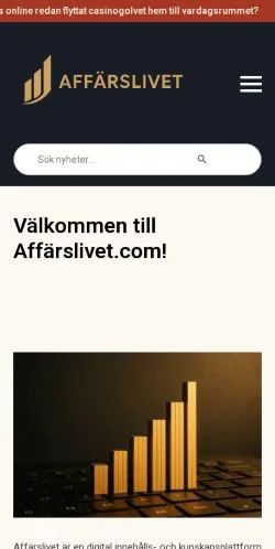 Anteprima del sito Affärslivet, media di Svezia per articoli sponsorizzati