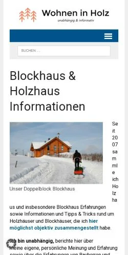 Anteprima del sito Holzhaus & Blockhaus, media di Germania per articoli sponsorizzati