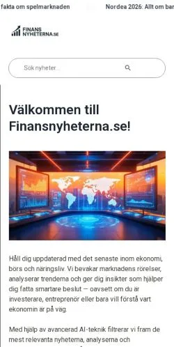 Anteprima del sito Finansnyheterna, media di Svezia per articoli sponsorizzati
