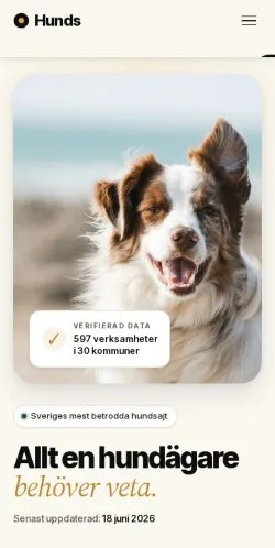 Anteprima del sito Hunds, media di Svezia per articoli sponsorizzati