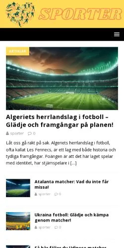 Voorbeeld van de site Sporter, medium uit Zweden voor gesponsorde artikelen
