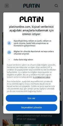 Pré-visualização do site Ekonomi Dergisi & Platin Online, meio de Turquia para artigos patrocinados