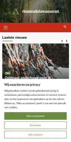 Pré-visualização do site Rhenense Betuwse Courant, meio de Países Baixos para artigos patrocinados