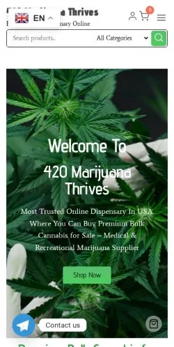 Anteprima del sito 420 Marijuana Thrives, media di Stati Uniti per articoli sponsorizzati