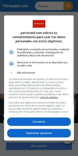 Voorbeeld van de site Partes de cosas, medium uit Spanje voor gesponsorde artikelen
