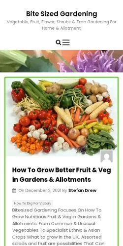 Anteprima del sito Bitesized Gardening, media di Regno Unito per articoli sponsorizzati