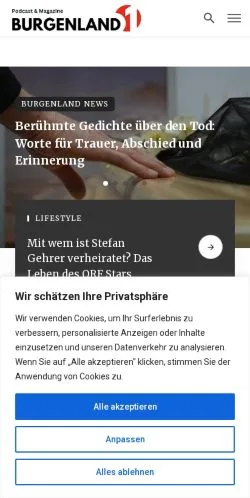Anteprima del sito Burgenland 1, media di Austria per articoli sponsorizzati