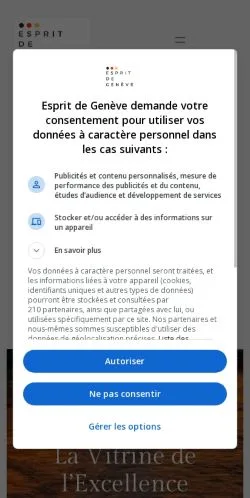 Anteprima del sito Esprit de Genève, media di Svizzera per articoli sponsorizzati
