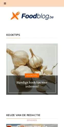 Podgląd witryny Foodblog, medium z kraju Belgia do artykułów sponsorowanych