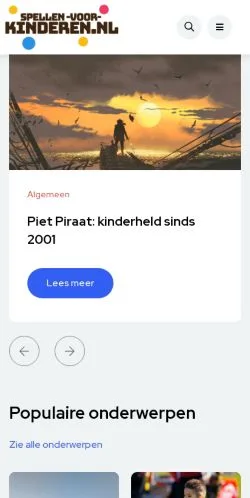Anteprima del sito Spelletjes voor kinderen, media di Paesi Bassi per articoli sponsorizzati