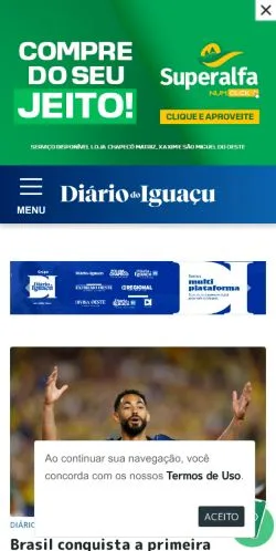 Anteprima del sito Diário do Iguaçu, media di Brasile per articoli sponsorizzati