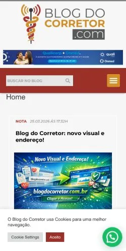 Anteprima del sito Blog do Corretor .com, media di Brasile per articoli sponsorizzati