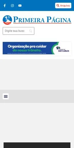 Vista previa del sitio Jornal Primeira Página, medio de Brasil para artículos patrocinados