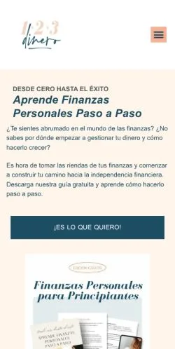 Anteprima del sito 123 Dinero, media di Spagna per articoli sponsorizzati
