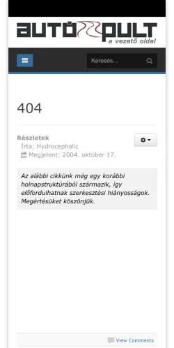 Anteprima del sito 404, media di Ungheria per articoli sponsorizzati