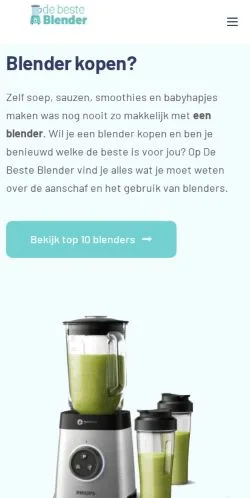 Podgląd witryny De Beste Blender, medium z kraju Holandia do artykułów sponsorowanych