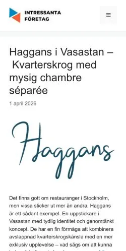 Anteprima del sito Intressanta Företag, media di Svezia per articoli sponsorizzati