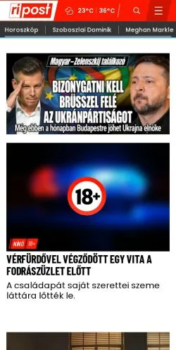 Vorschau der Website Ripost, Medium aus Ungarn für gesponserte Artikel