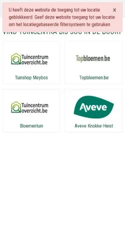 Podgląd witryny Tuincentrum Overzicht, medium z kraju Belgia do artykułów sponsorowanych