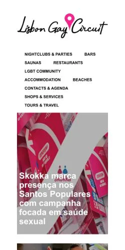 Podgląd witryny Lisbon Gay Circuit, medium z kraju Portugalia do artykułów sponsorowanych