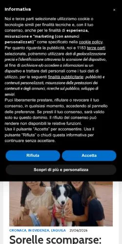 Vista previa del sitio Rete8, medio de Italia para artículos patrocinados