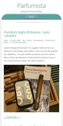 Anteprima del sito Parfumista, media di Francia per articoli sponsorizzati