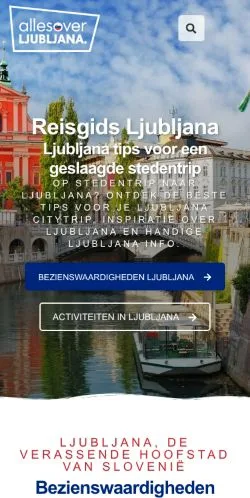 スポンサード記事向けのオランダメディア、Alles Over Ljubljanaのサイトプレビュー