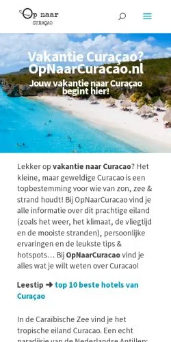 Anteprima del sito Op Naar Curacao, media di Paesi Bassi per articoli sponsorizzati